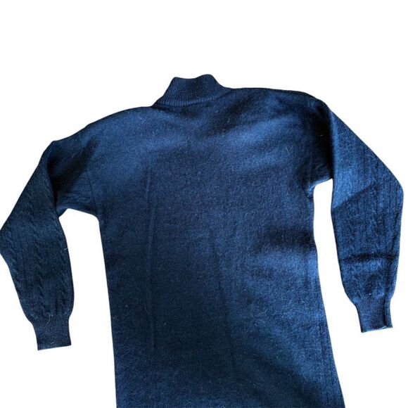 Outlander Dress Knit Cable Knit Sweater Mock Neck Lambswool Angora Black Large - Picture 3 of 8